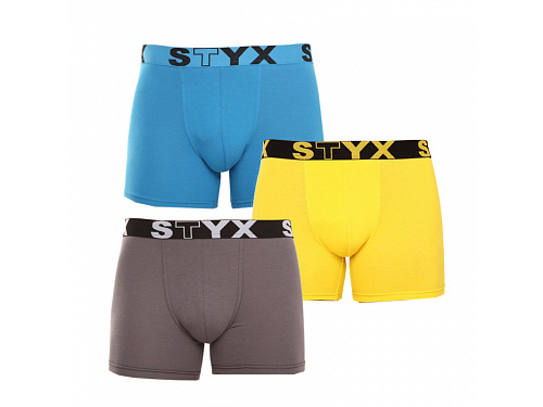 3PACK pánské boxerky Styx long sportovní guma vícebarevné (U9696863) L