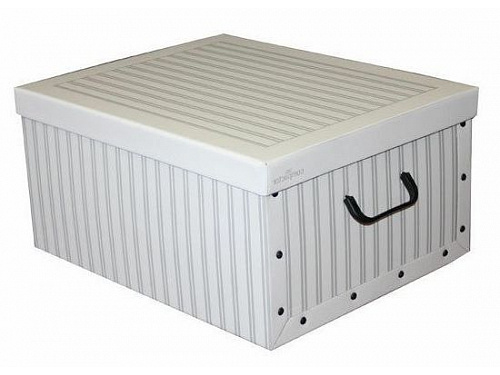 Skládací úložná krabice - karton box Compactor Anton 50 x 40 x v.25 cm, šedo-bílá
