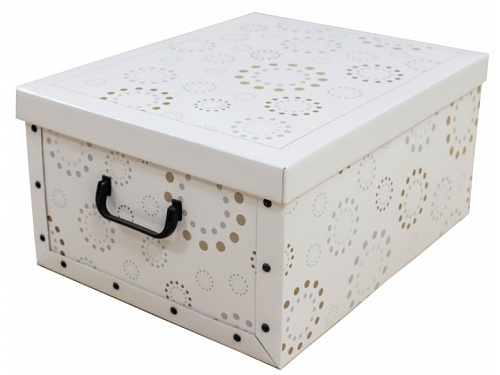 Skládací úložná krabice Compactor Ring - karton box 50 x 40 x v.25 cm, bílá
