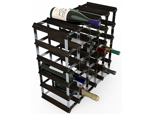 Pendeford Metal Spinnings Ltd Stojan na víno RTA na 30 lahví, černý jasan - pozinkovaná ocel / rozložený