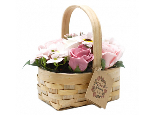 Dárkoviny Mýdlové květy růžové - dárkový košík
