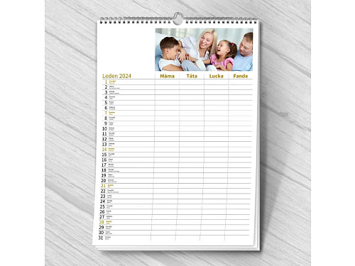 Nástěnný fotokalendář měsíční "Rodinný plánovací“