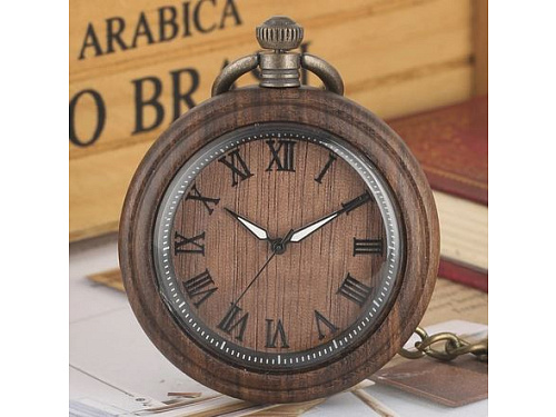 Dřevěné kapesní hodinky Pierre