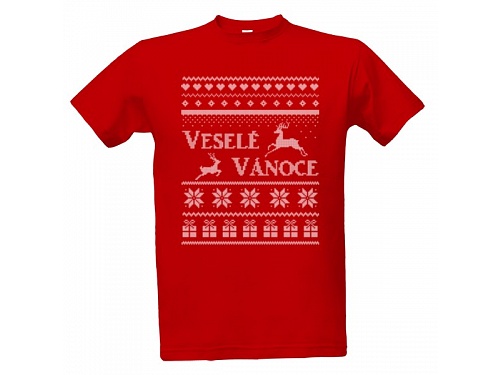 Tričko s potiskem Vánoční svetr pánské